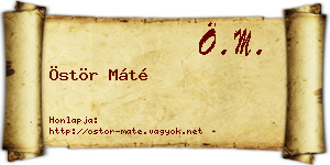 Östör Máté névjegykártya